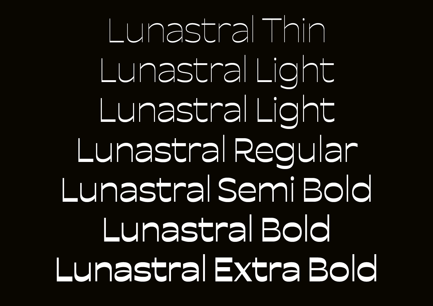 visuel de la typographie lunastral