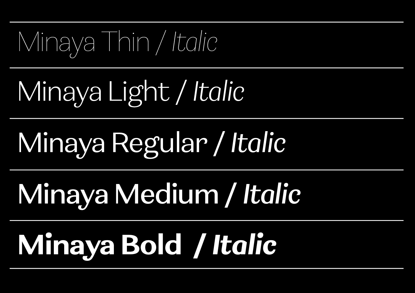 Visuel de la typographie Minaya